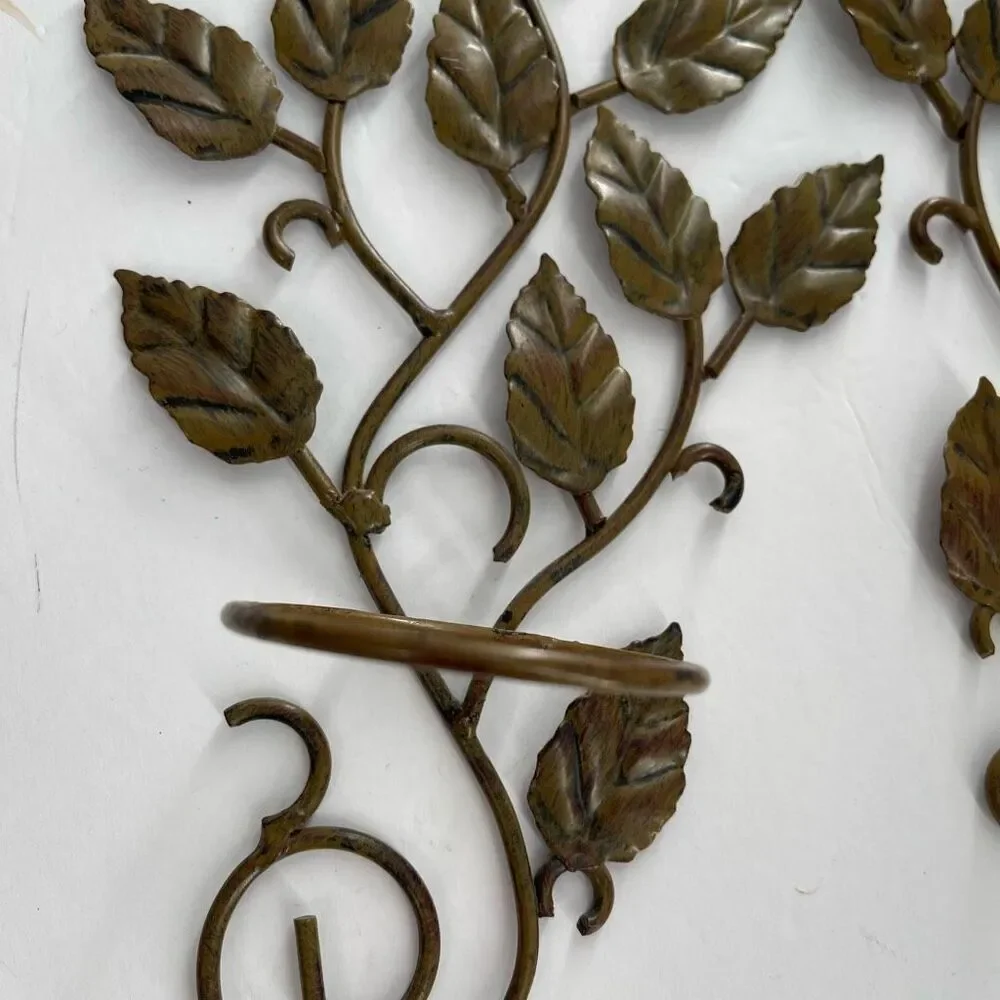 Vintage Set of two metal sconce tea light holders